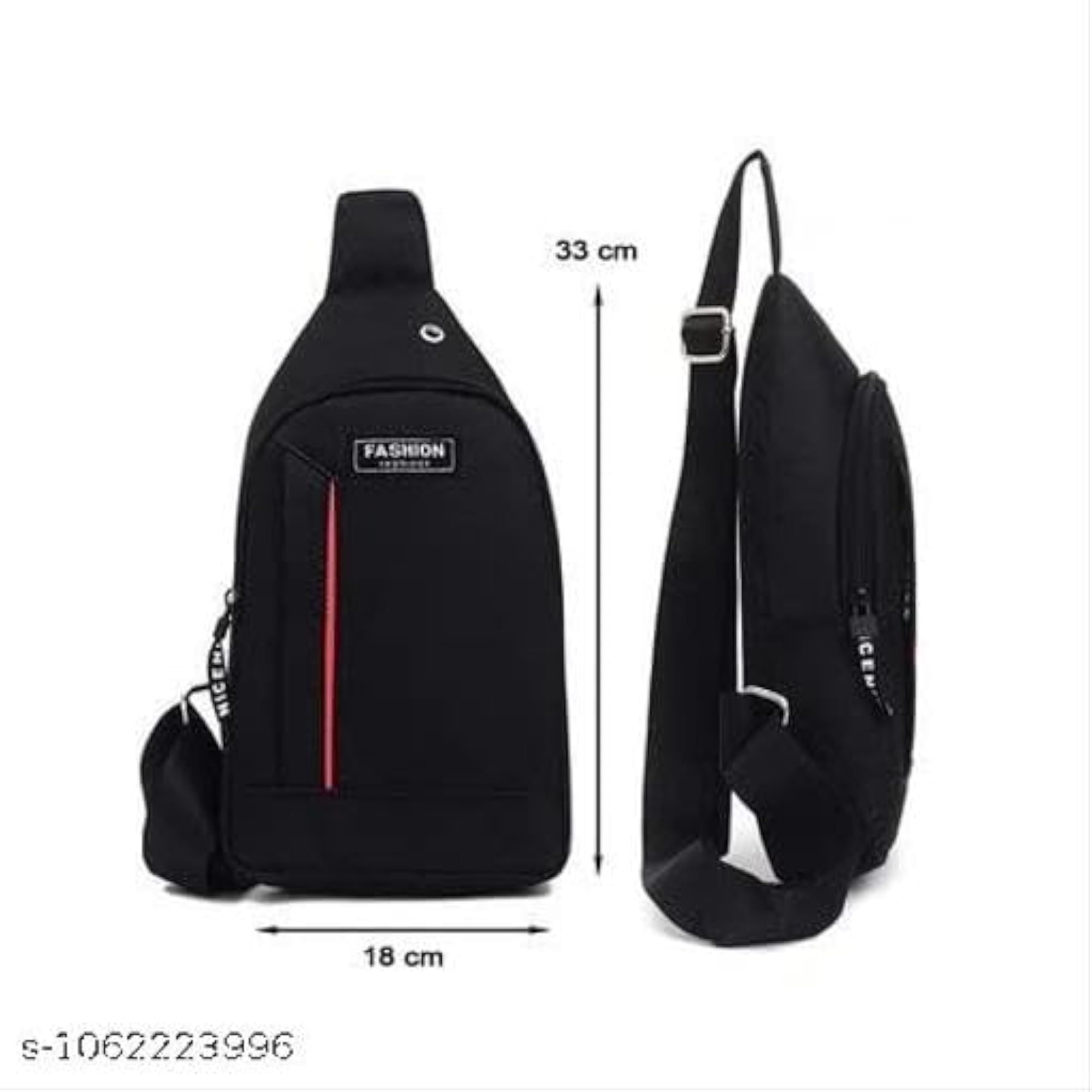 Unisex Casual Crossbody Sling Bag, Black